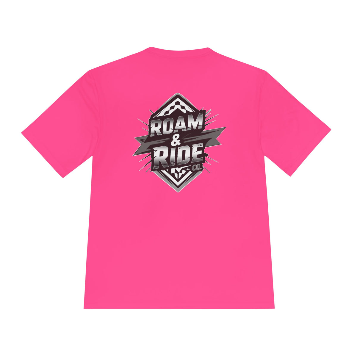 Roam & Ride Co. Grayscale Logo - Unisex Moisture Wicking T-Shirt
