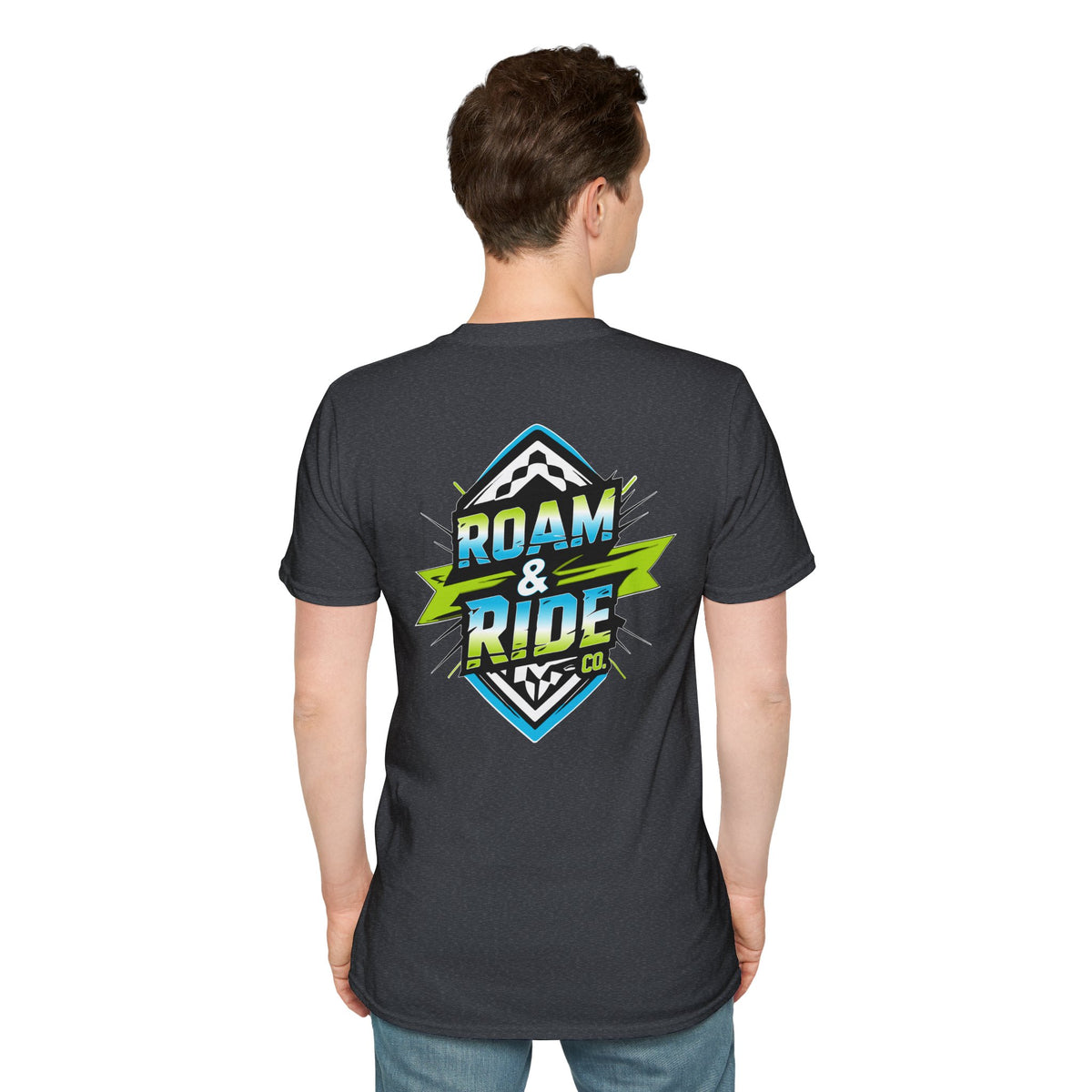 Roam & Ride Co. Blue Green Logo - Unisex T-Shirt