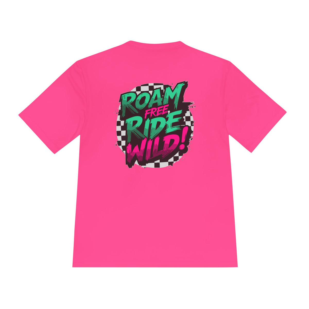 Roam Free, Ride Wild Logo - Unisex Moisture Wicking T-Shirt