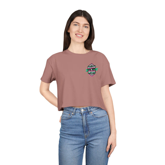 Roam Free, Ride Wild Logo - Women's Crop T-Shirt