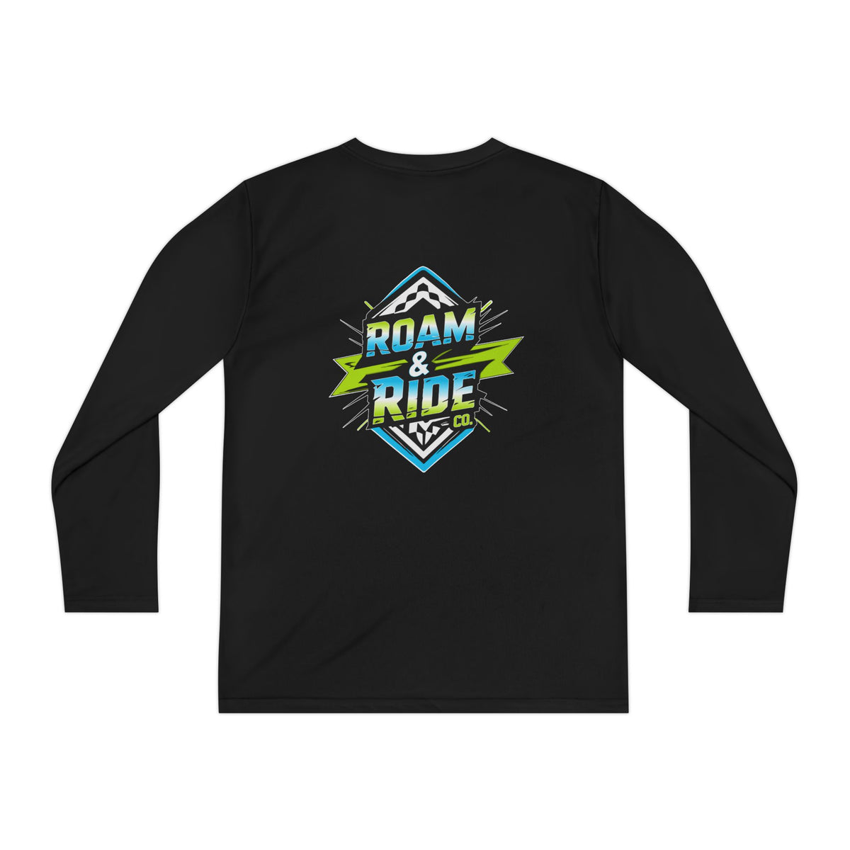 Roam & Ride Co. Blue Green Logo - Youth Long Sleeve T-Shirt