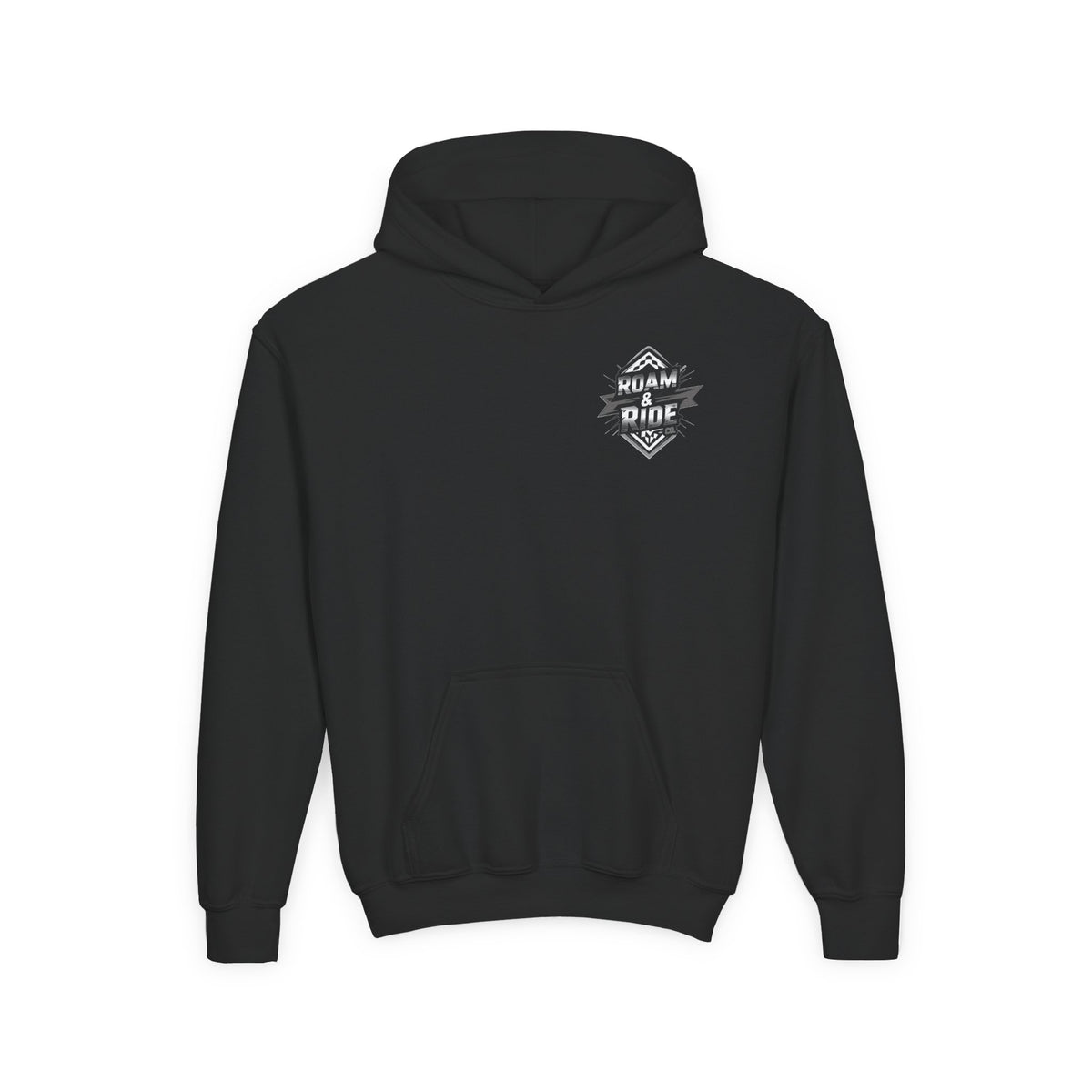 Roam & Ride Co. Grayscale Logo - Youth Hoodie