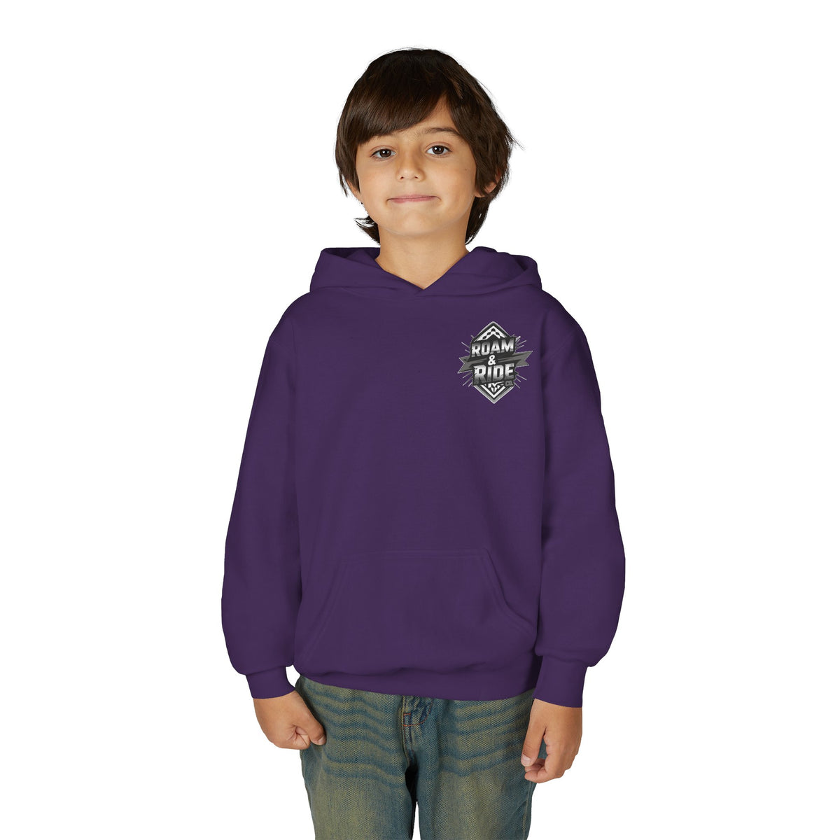 Roam & Ride Co. Grayscale Logo - Youth Hoodie
