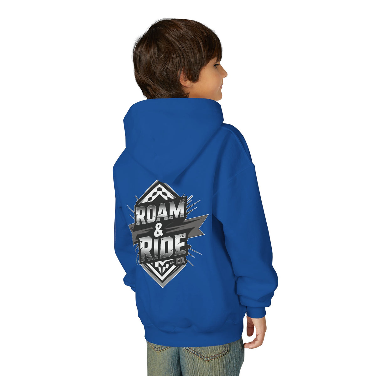 Roam & Ride Co. Grayscale Logo - Youth Hoodie