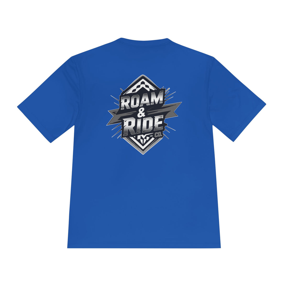 Roam & Ride Co. Grayscale Logo - Unisex Moisture Wicking T-Shirt