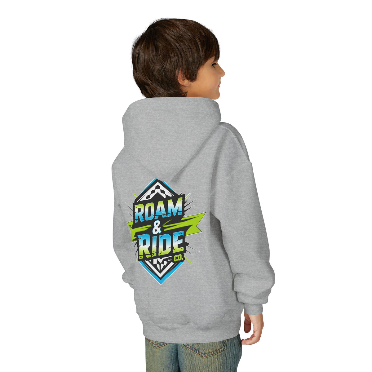 Roam & Ride Co. Blue Green Logo - Youth Hoodie