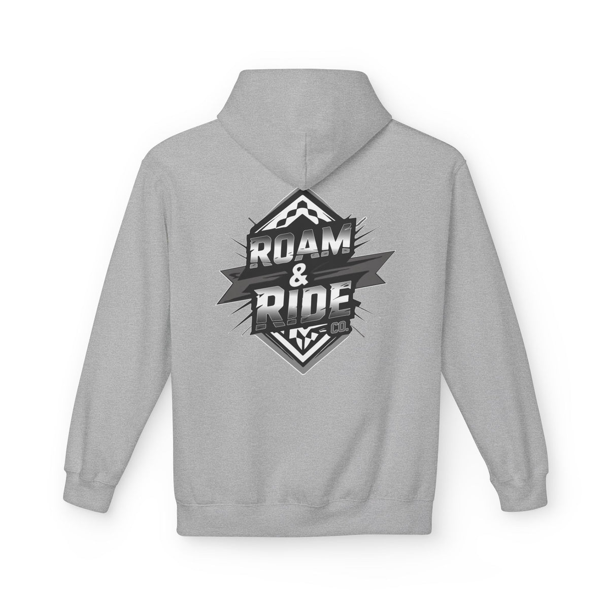 Roam & Ride Co. Grayscale Logo - Unisex Fleece Hoodie