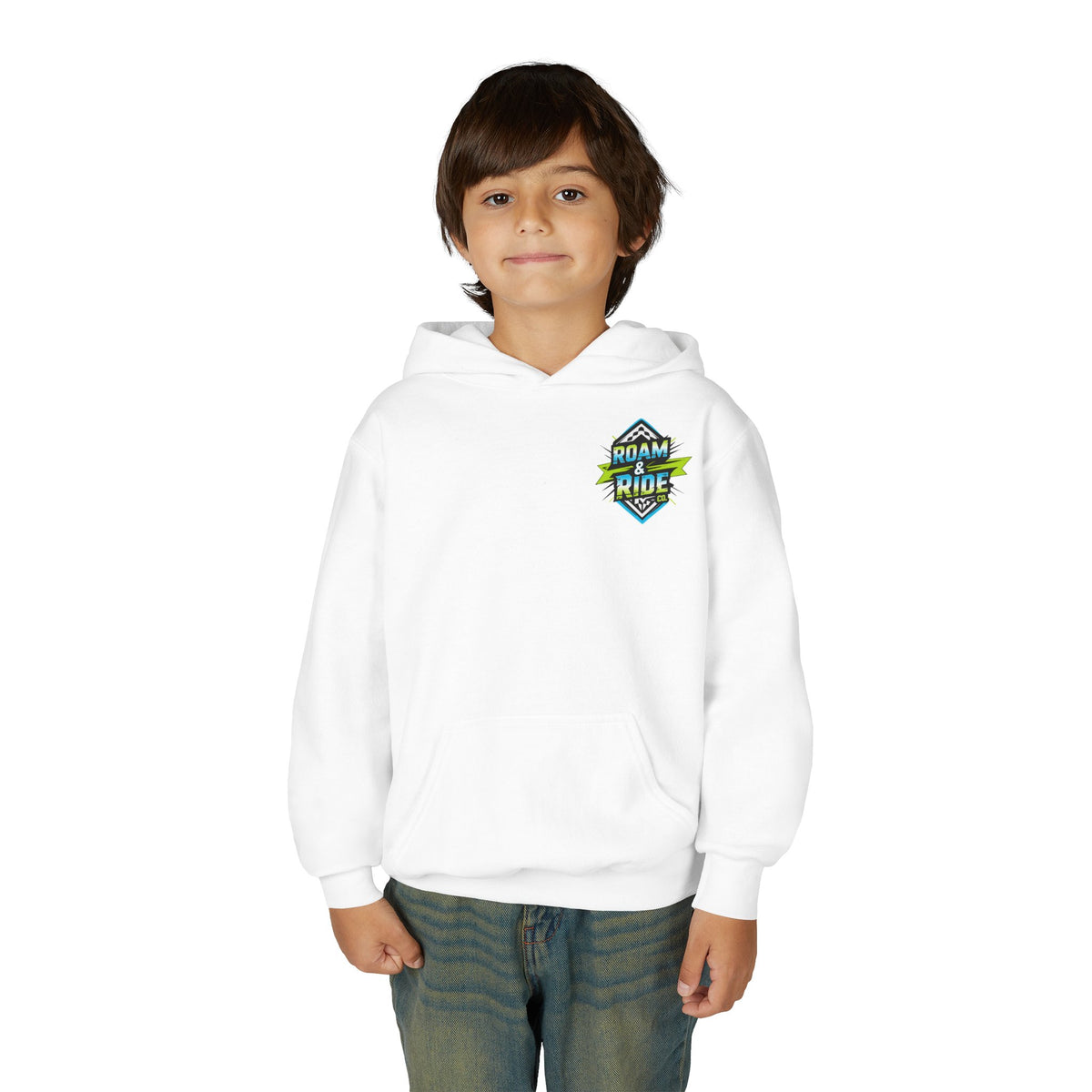 Roam & Ride Co. Blue Green Logo - Youth Hoodie