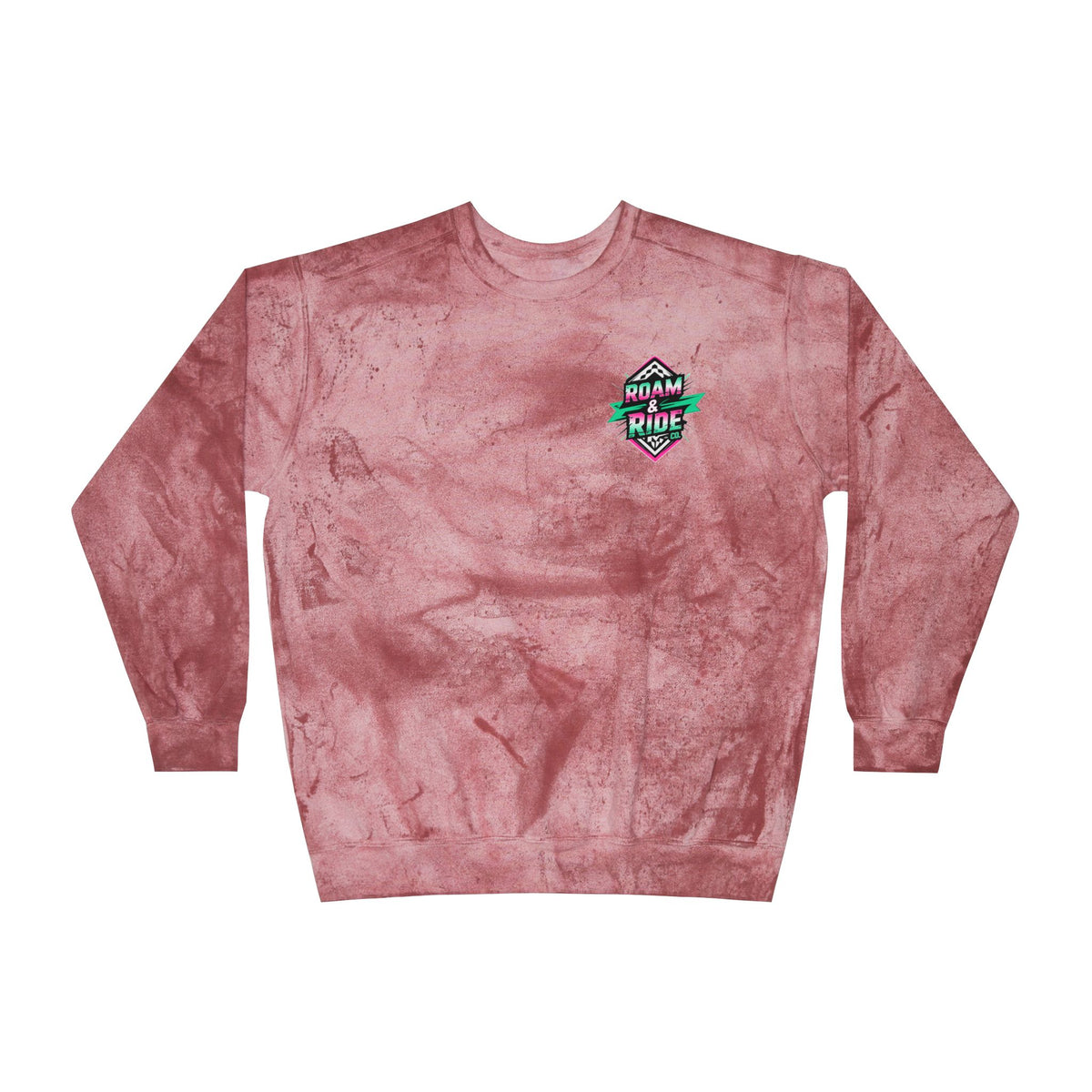 Roam Free, Ride Wild Logo - Unisex Color Blast Crewneck