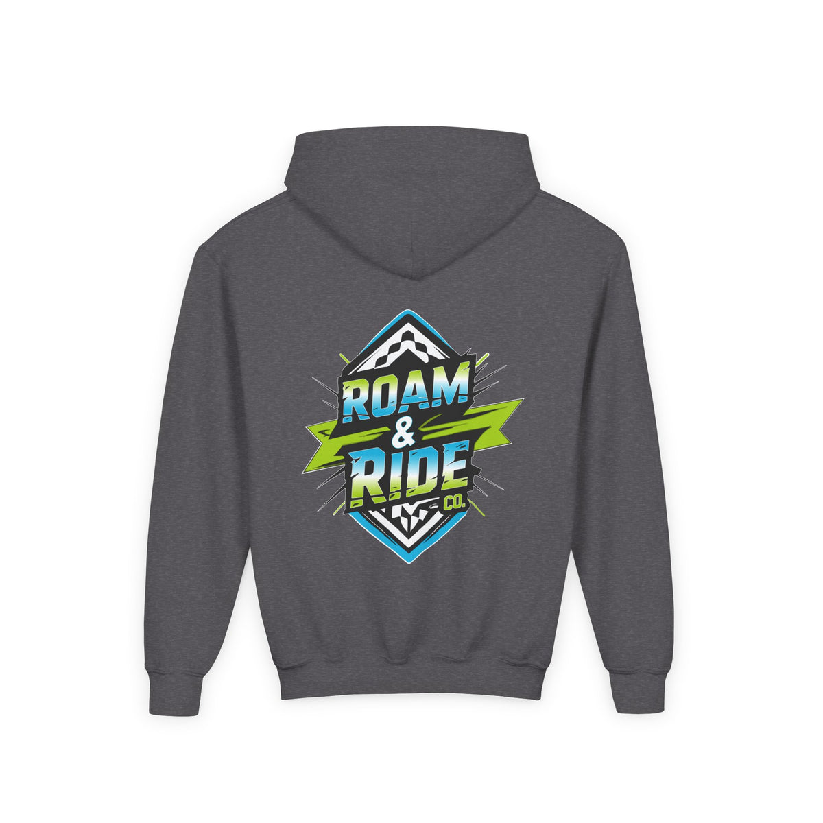 Roam & Ride Co. Blue Green Logo - Youth Hoodie
