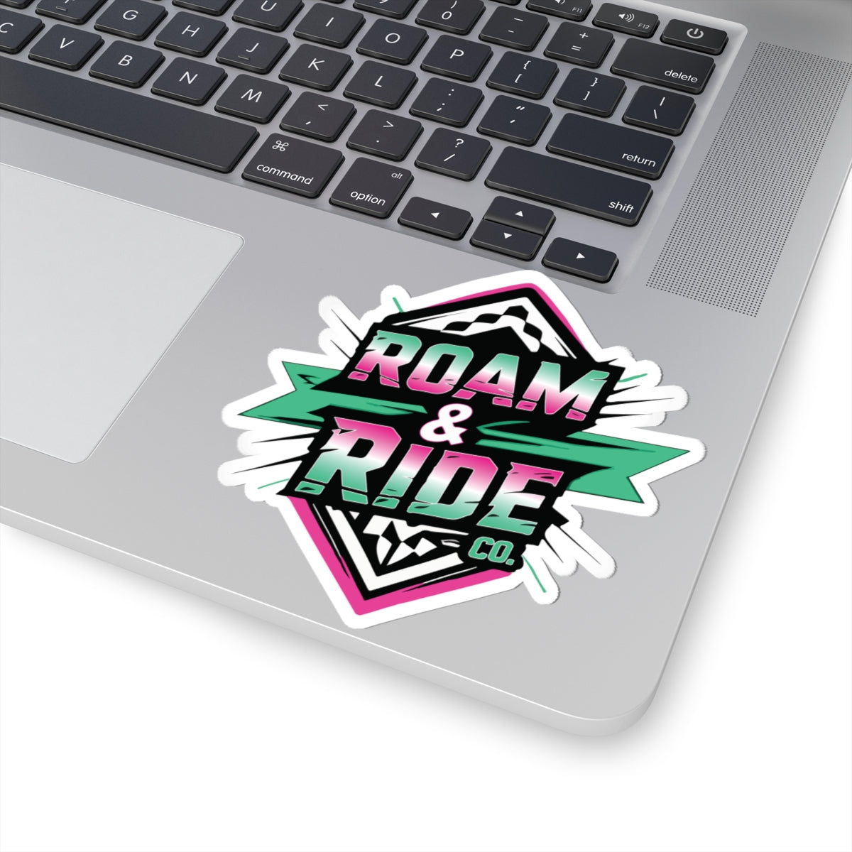 Roam & Ride Co. Teal Pink Logo - Stickers