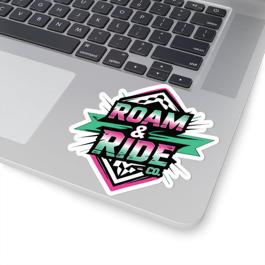 Roam & Ride Co. Teal Pink Logo - Stickers