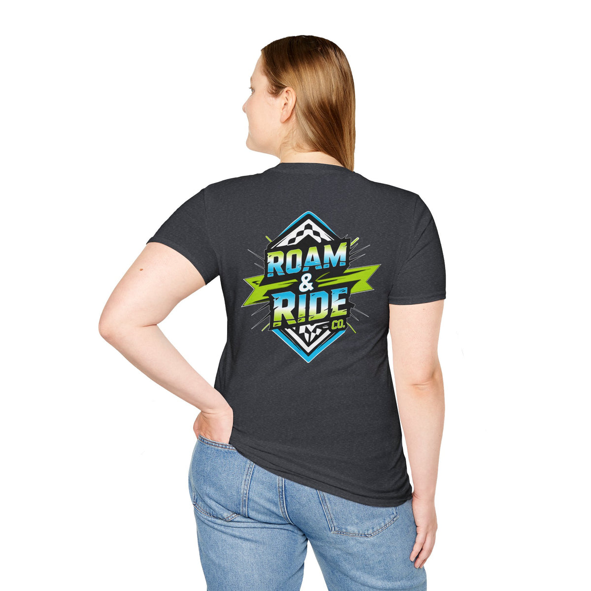 Roam & Ride Co. Blue Green Logo - Unisex T-Shirt