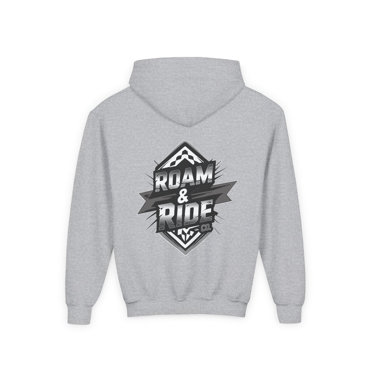 Roam & Ride Co. Grayscale Logo - Youth Hoodie