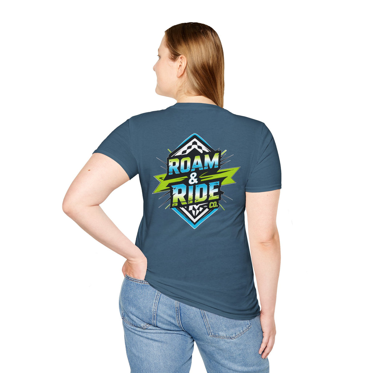 Roam & Ride Co. Blue Green Logo - Unisex T-Shirt