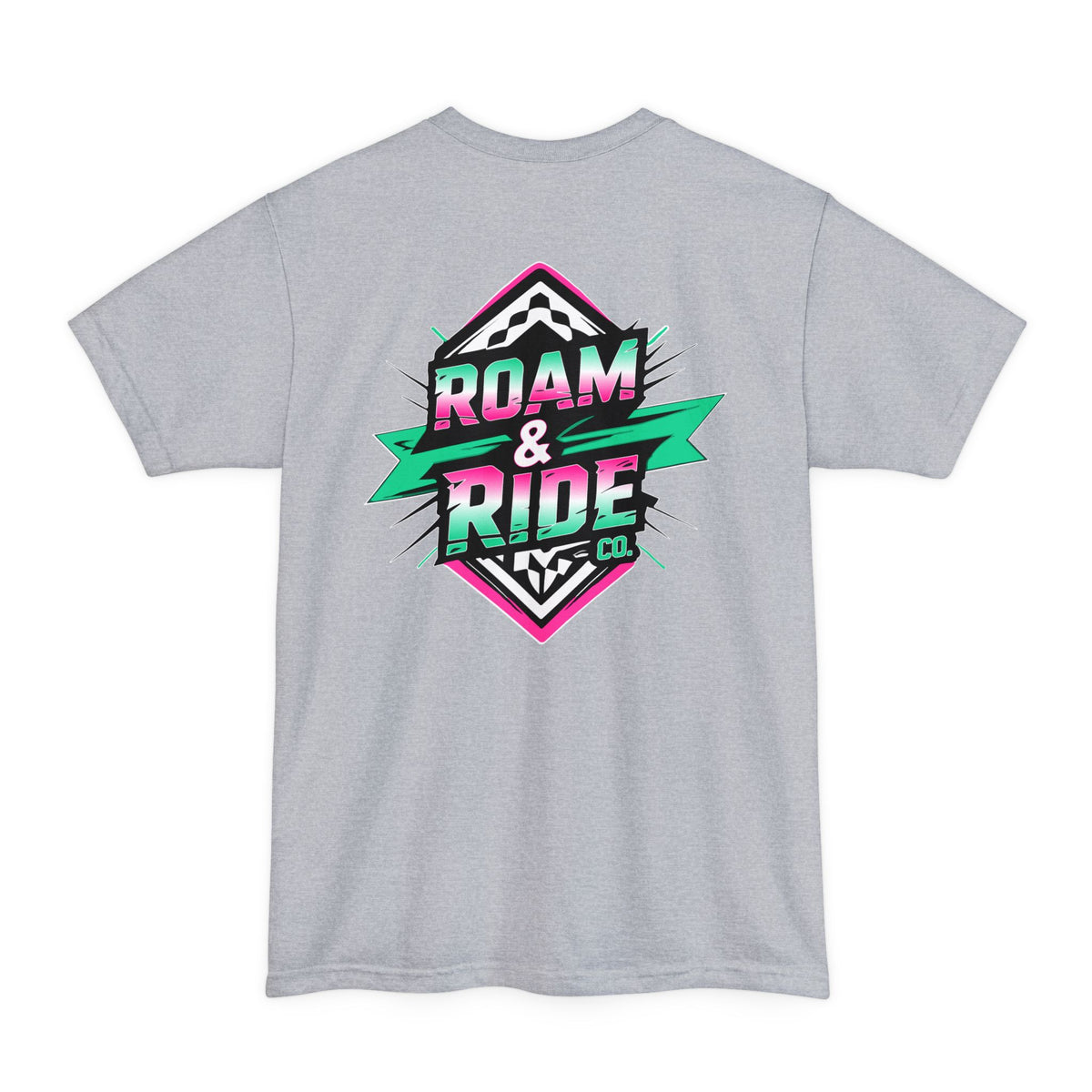 Roam & Ride Co. Teal Pink Logo - Big & Tall T-Shirt