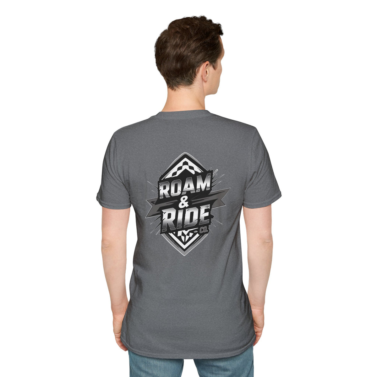 Roam & Ride Co. Grayscale Logo - Unisex T-Shirt