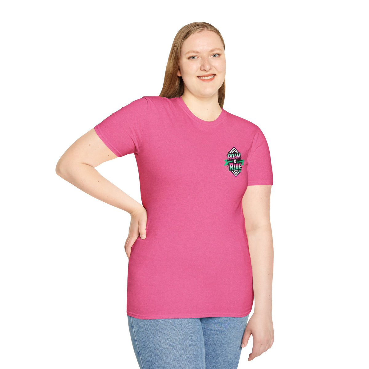 Roam & Ride Co. Teal Pink Logo - Unisex T Shirt