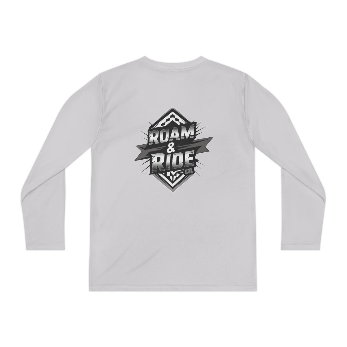 Roam & Ride Co. Grayscale Logo - Youth Long Sleeve T-Shirt