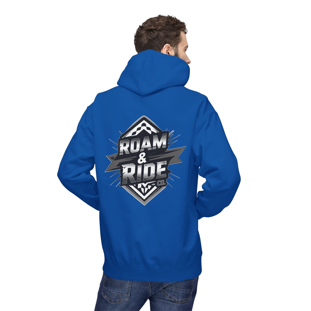 Roam & Ride Co. Grayscale Logo - Unisex Fleece Hoodie