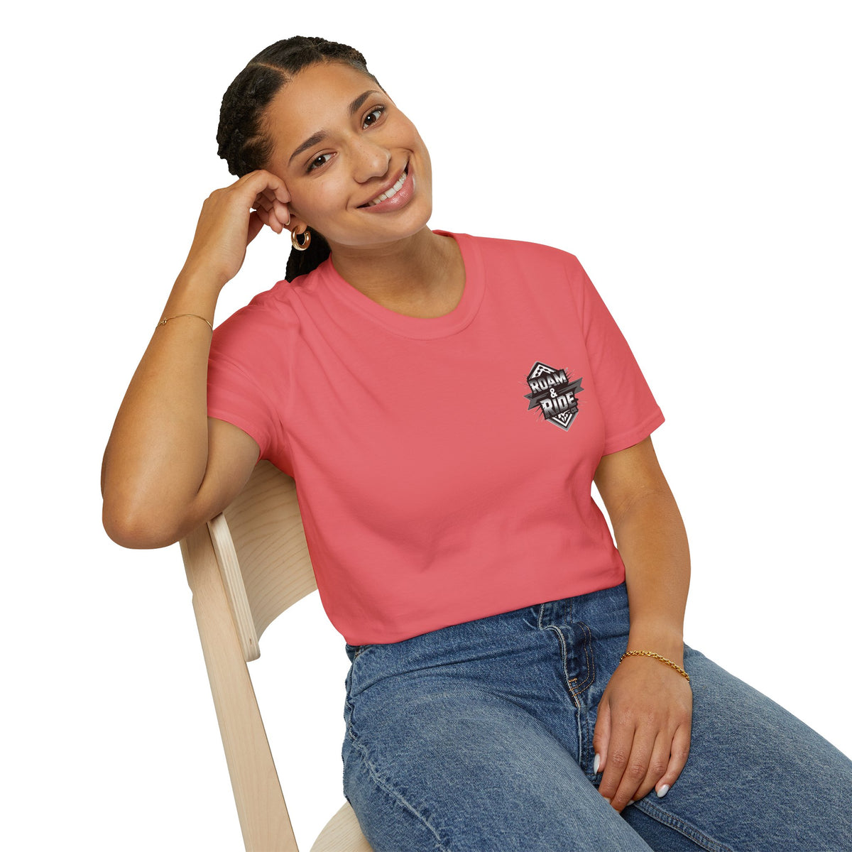 Roam & Ride Co. Grayscale Logo - Unisex T-Shirt