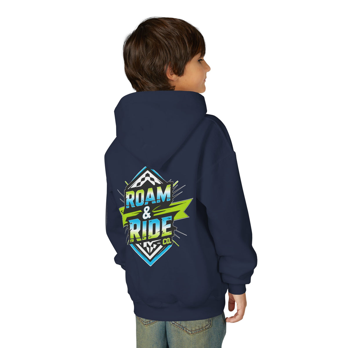 Roam & Ride Co. Blue Green Logo - Youth Hoodie