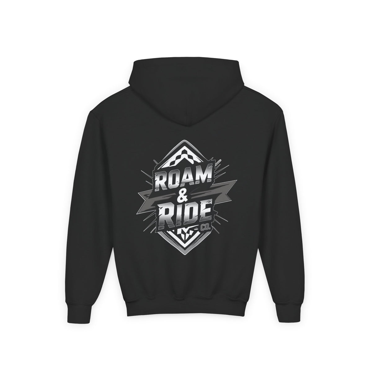 Roam & Ride Co. Grayscale Logo - Youth Hoodie