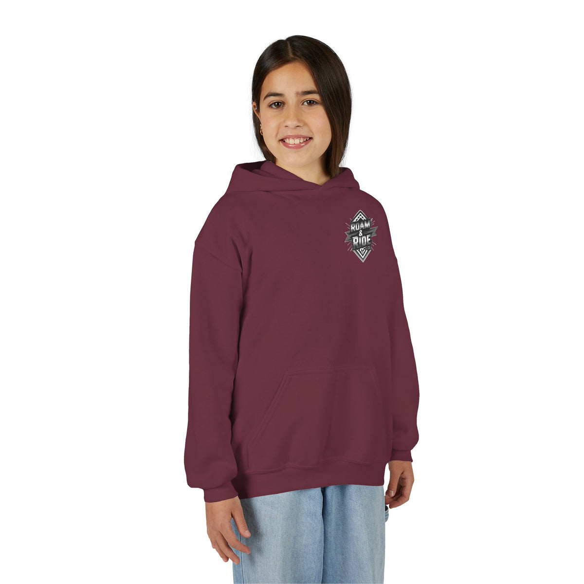 Roam & Ride Co. Grayscale Logo - Youth Hoodie