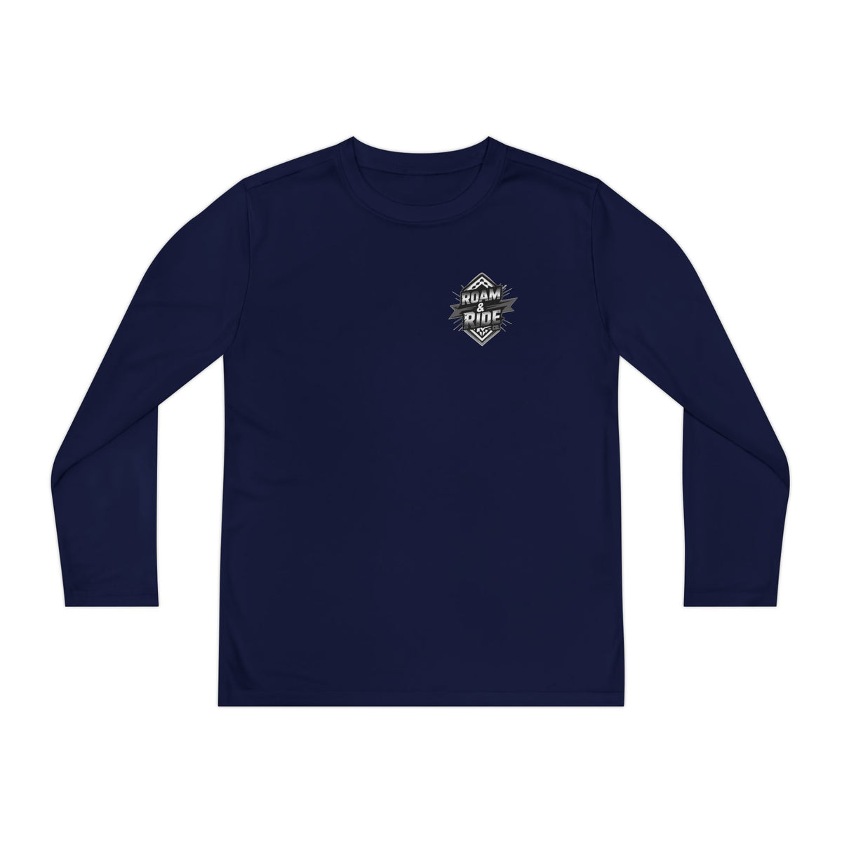 Roam & Ride Co. Grayscale Logo - Youth Long Sleeve T-Shirt