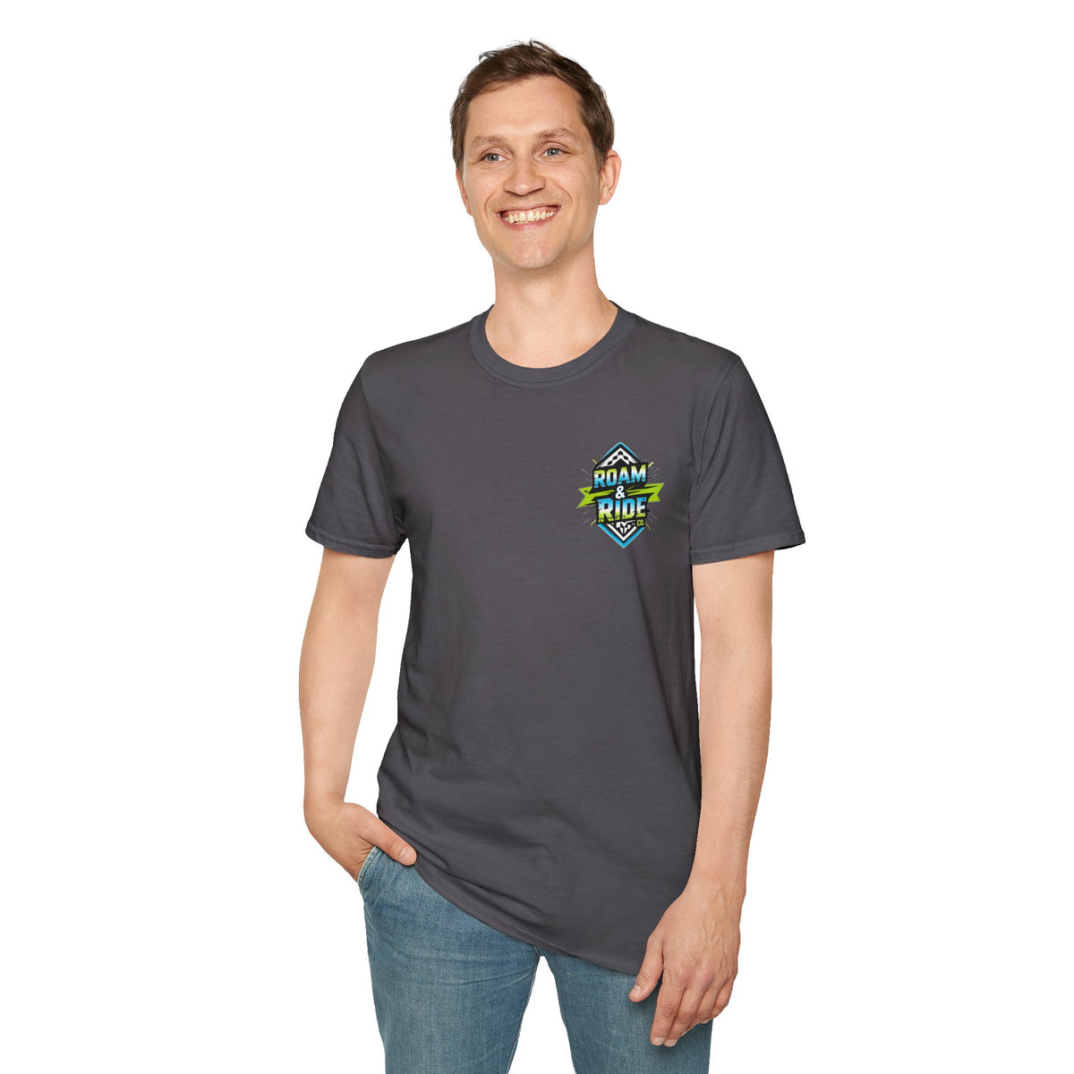 Roam & Ride Co. Blue Green Logo - Unisex T-Shirt