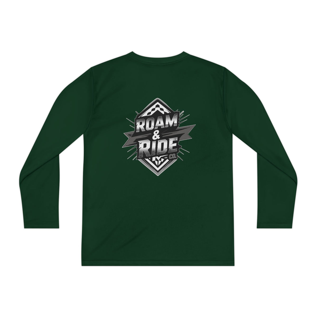 Roam & Ride Co. Grayscale Logo - Youth Long Sleeve T-Shirt