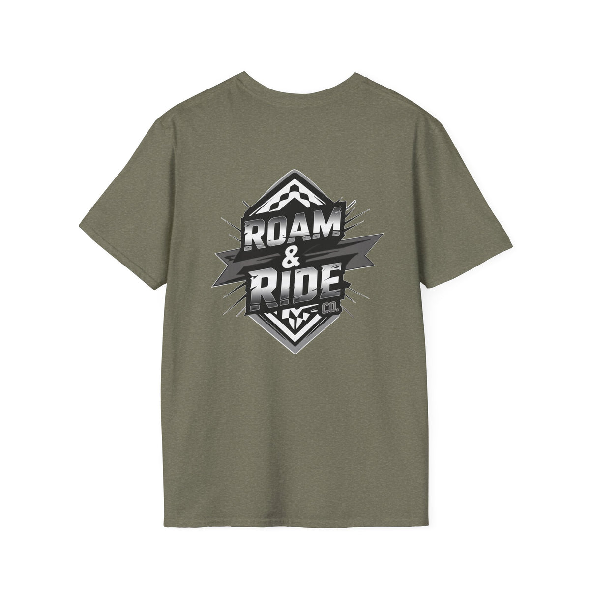 Roam & Ride Co. Grayscale Logo - Unisex T-Shirt
