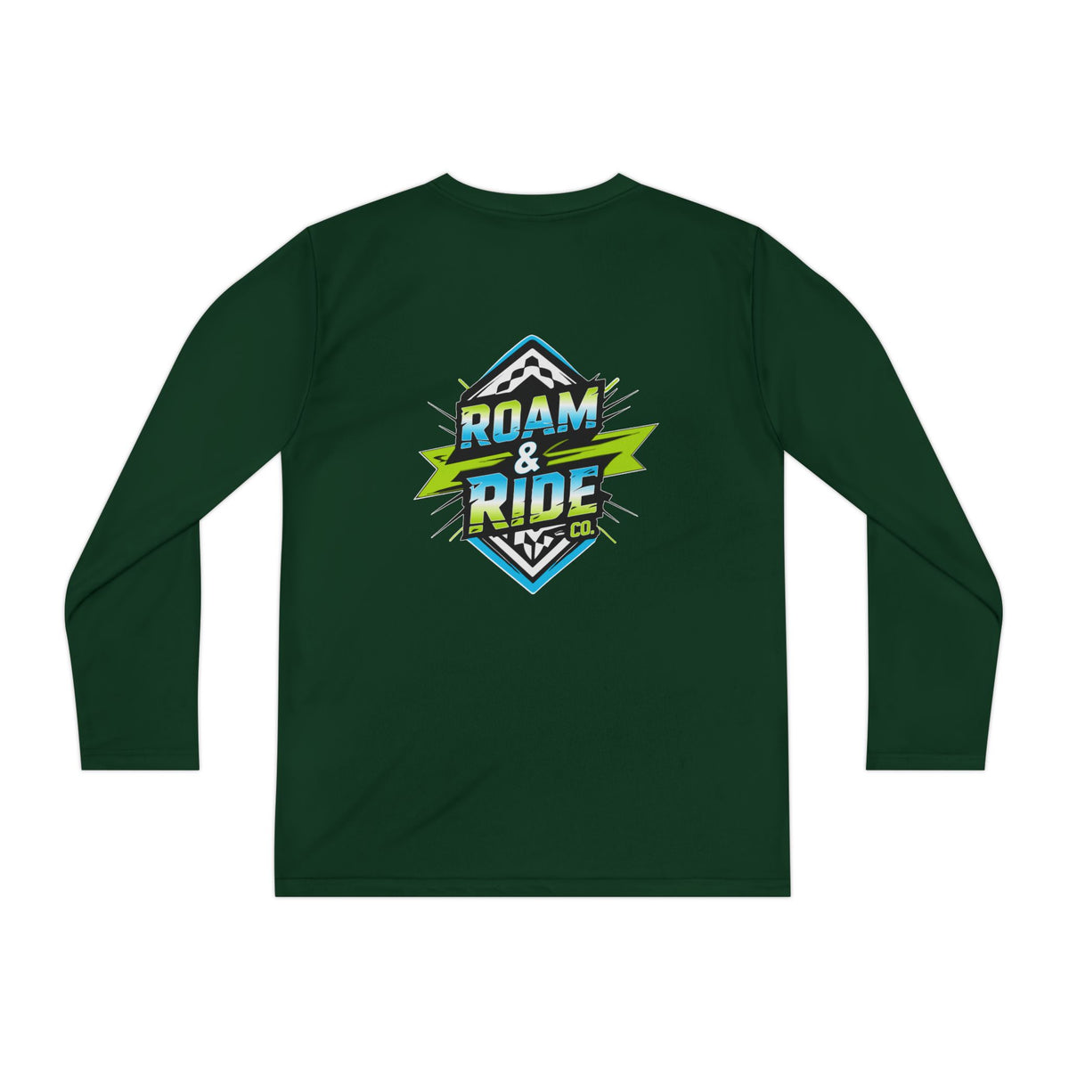 Roam & Ride Co. Blue Green Logo - Youth Long Sleeve T-Shirt