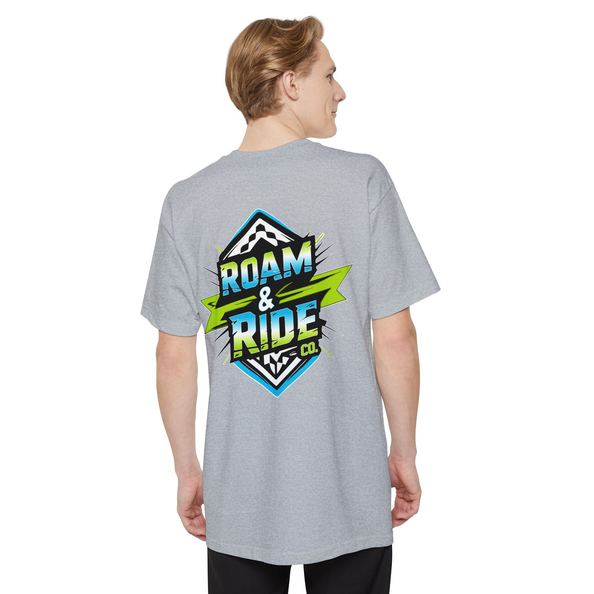Roam & Ride Co. Blue Green Logo - Big & Tall T-Shirt