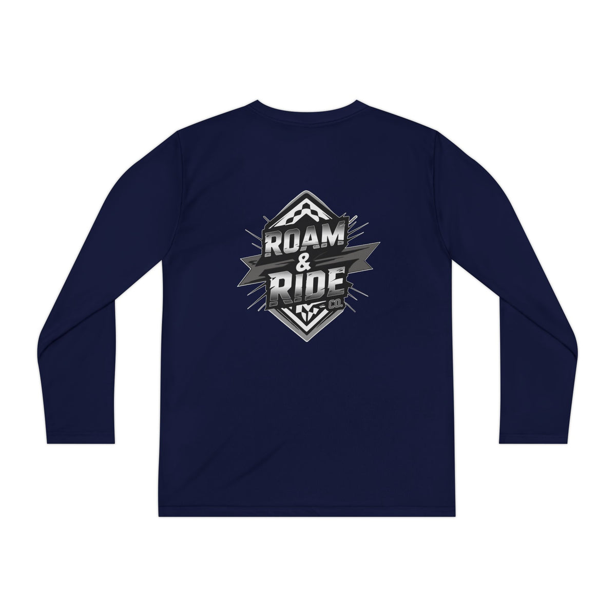 Roam & Ride Co. Grayscale Logo - Youth Long Sleeve T-Shirt