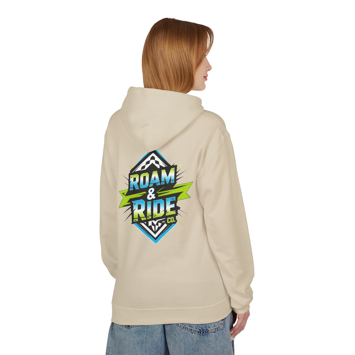 Roam & Ride Co. Blue Green Logo - Unisex Fleece Hoodie