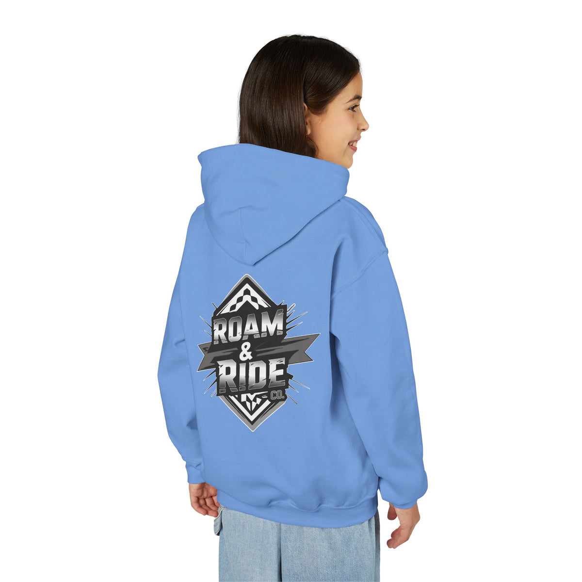 Roam & Ride Co. Grayscale Logo - Youth Hoodie