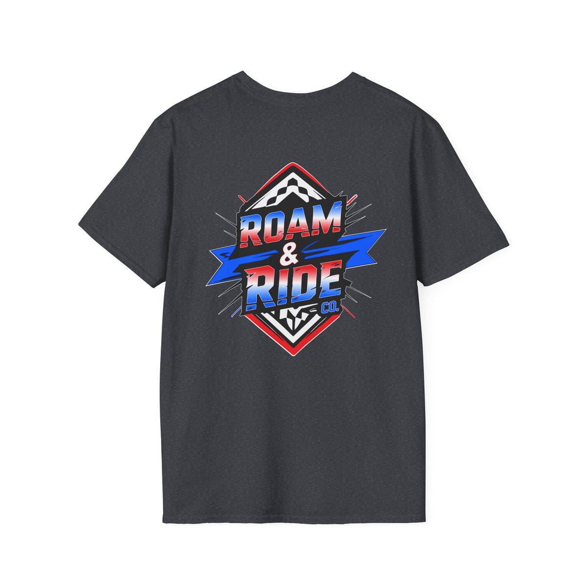 Roam & Ride Co. Red White and Blue Logo - Unisex T-Shirt