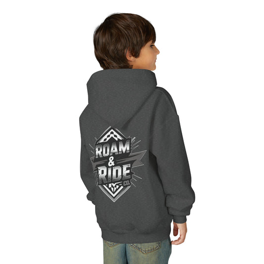 Roam & Ride Co. Grayscale Logo - Youth Hoodie