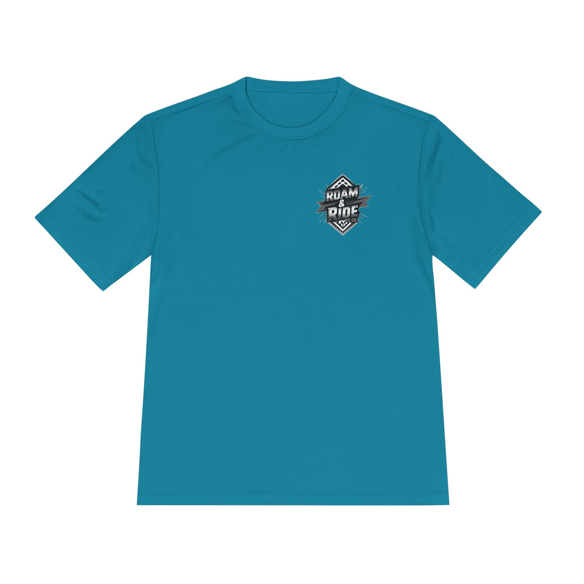 Roam & Ride Co. Grayscale Logo - Unisex Moisture Wicking T-Shirt