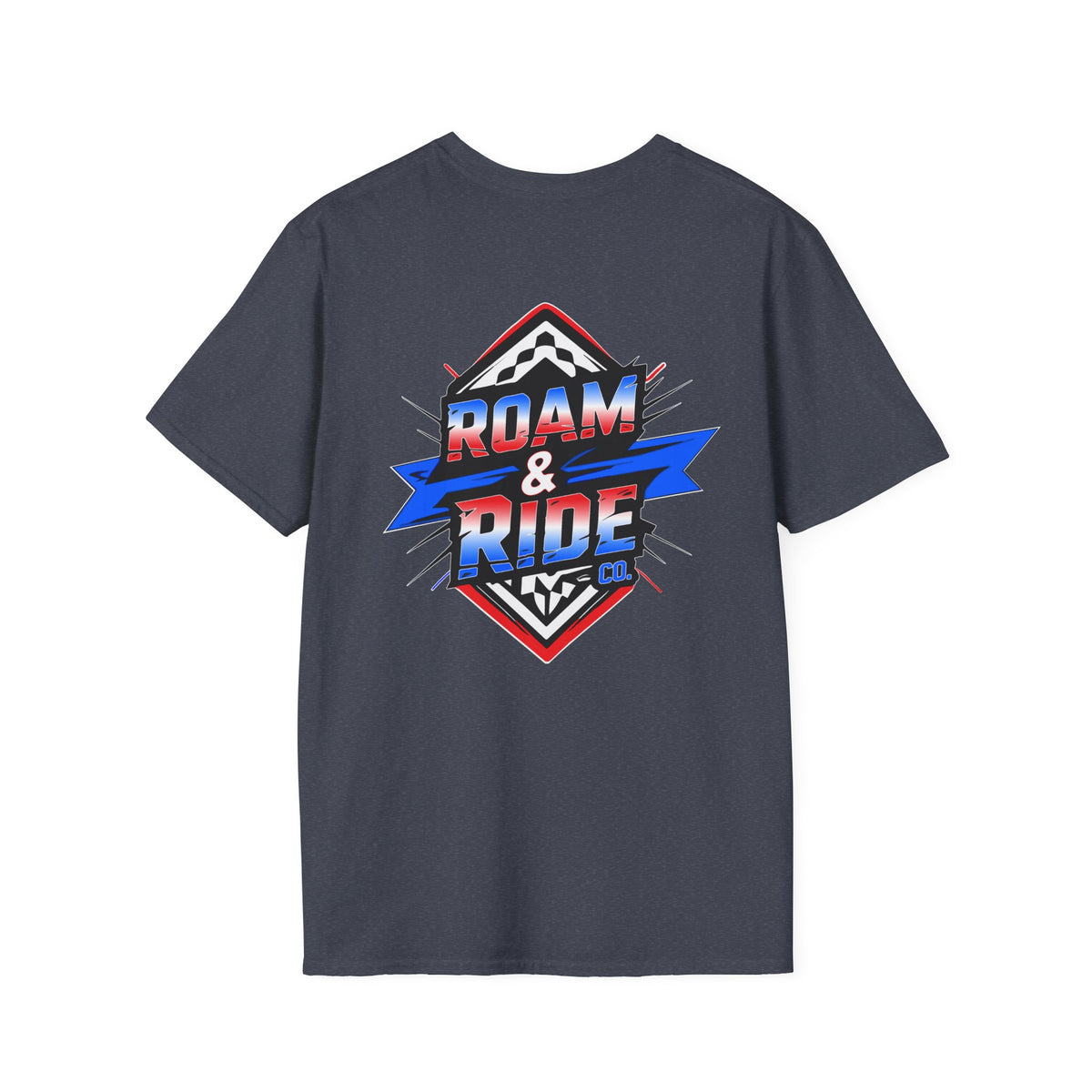 Roam & Ride Co. Red White and Blue Logo - Unisex T-Shirt