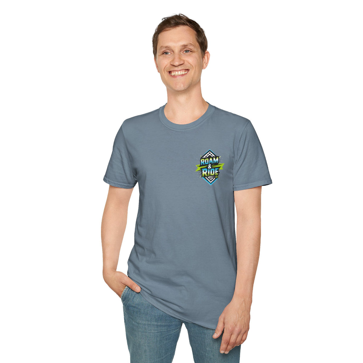 Roam & Ride Co. Blue Green Logo - Unisex T-Shirt