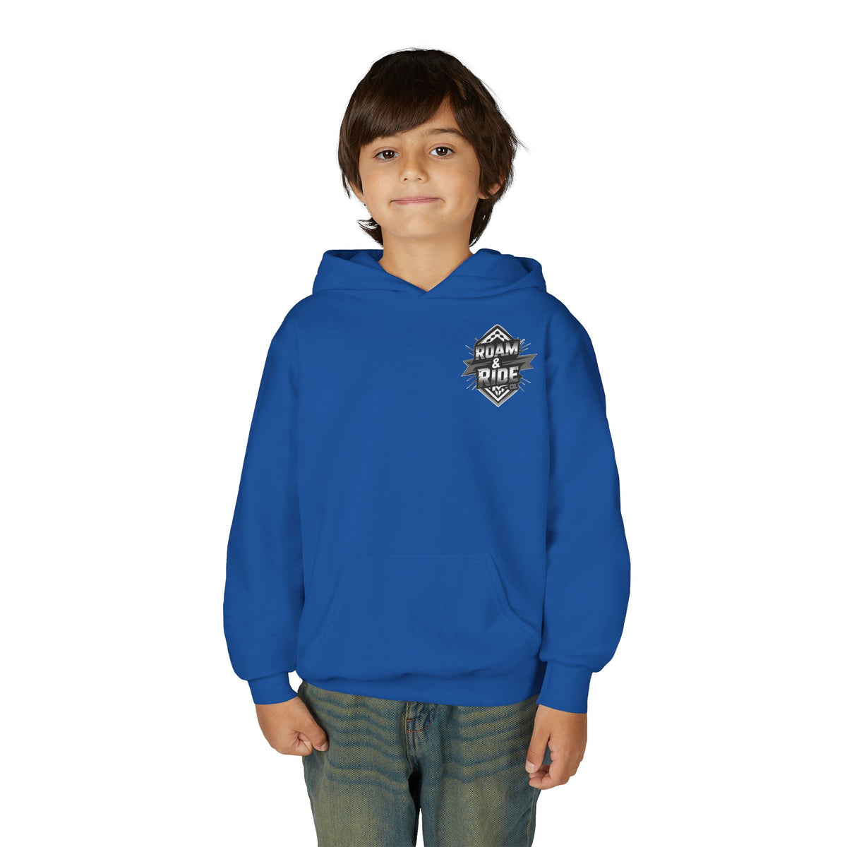 Roam & Ride Co. Grayscale Logo - Youth Hoodie