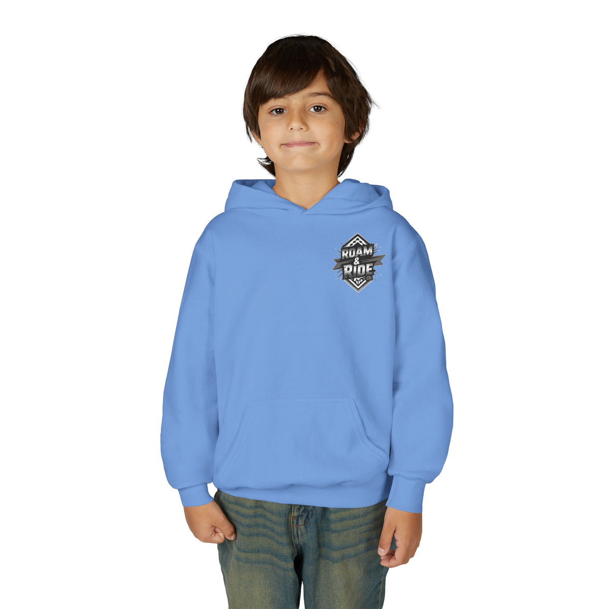 Roam & Ride Co. Grayscale Logo - Youth Hoodie