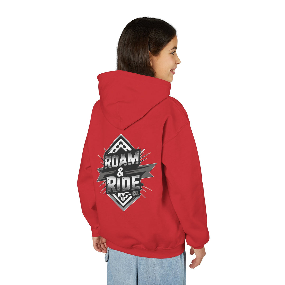 Roam & Ride Co. Grayscale Logo - Youth Hoodie