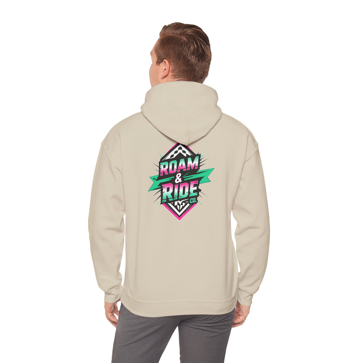 Roam & Ride Co. Teal Pink Logo - Unisex Heavy Blend Hoodie