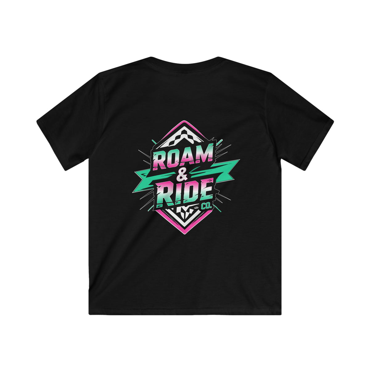 Roam & Ride Co. Teal Pink Logo - Youth T-Shirt