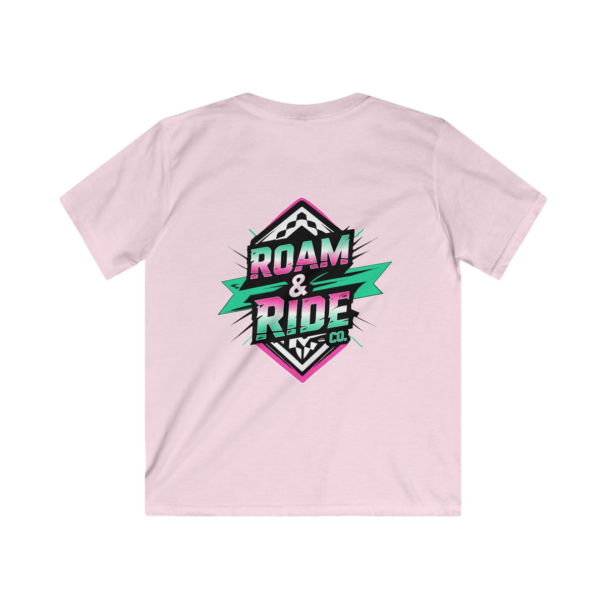 Roam & Ride Co. Teal Pink Logo - Youth T-Shirt