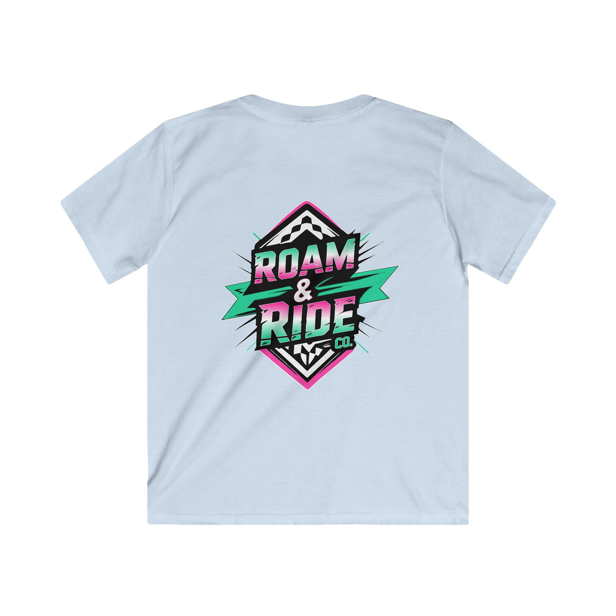 Roam & Ride Co. Teal Pink Logo - Youth T-Shirt