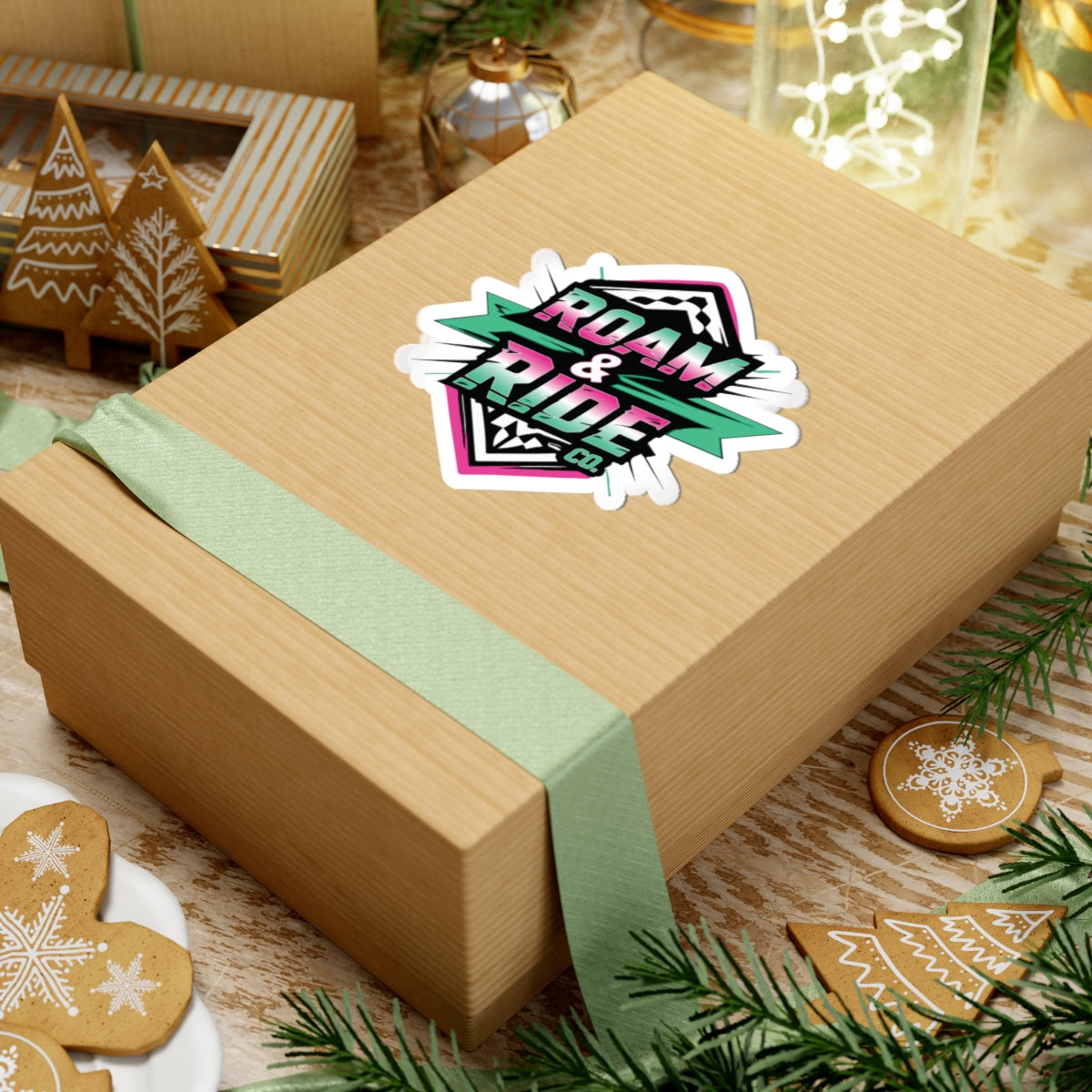 Roam & Ride Co. Teal Pink Logo - Stickers